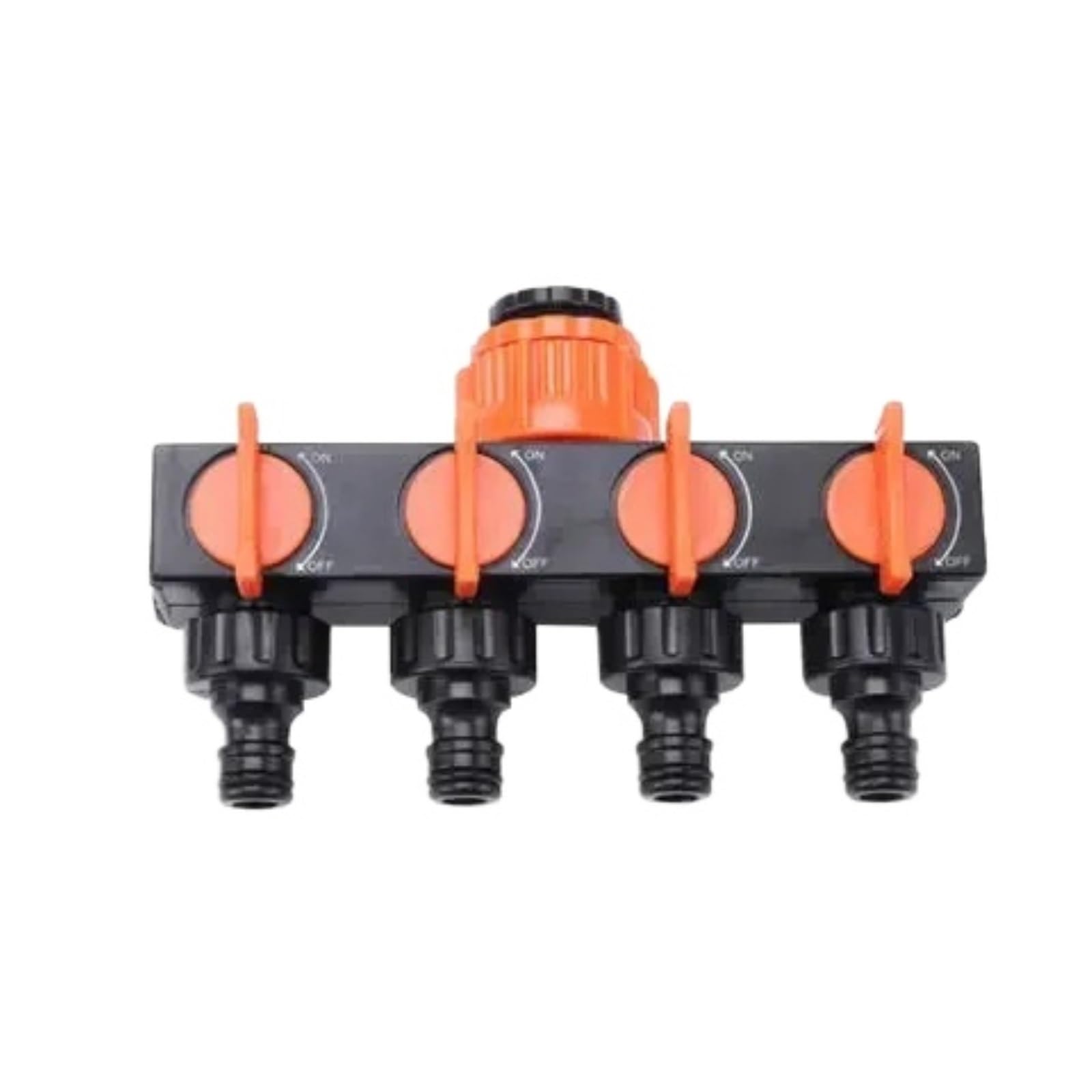 Evwgnpqrv Black With Orange Faucet Hose Splitter, 4 Way Garden Hose Faucet Splitter For Lawn Irrigation