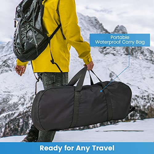 Goplus Snow Shoes For Men Women Youth Kids, Light Weight Aluminum Terrain Snowshoes With Anti-Shock Trekking Poles And Carrying Tote Bag, Snow Mud Baskets Included, 21/ 25/ 30 Inches (Silver, 25") #TOP5