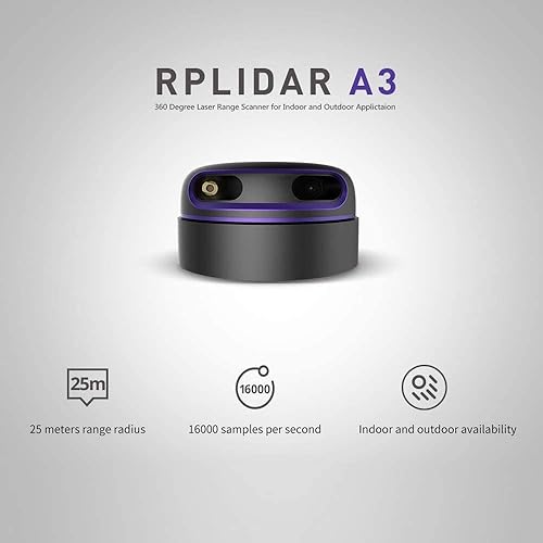 Miniatura 6 de RPLIDAR A3M1 Kit de sensor de rango láser 2D de 360 grados, velocidad de escaneo de 15 Hz y módulo de escáner ladar de 82.0 ft de distancia para