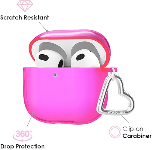 Miniatura 3 de VELVET CAVIAR Funda compatible con AirPods 4 con llavero, bonitas fundas protectoras duras para AirPod de 4ª generación para mujeres, color rosa