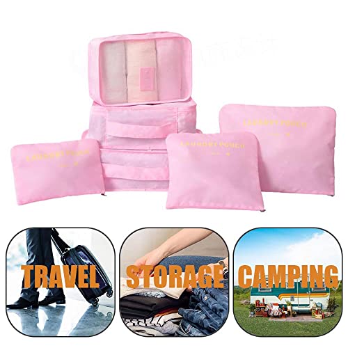 Image of Rojeam 6 Set Packing Cubes Multi-Functional Travel Storage Bags Clothing Sorting Packages
