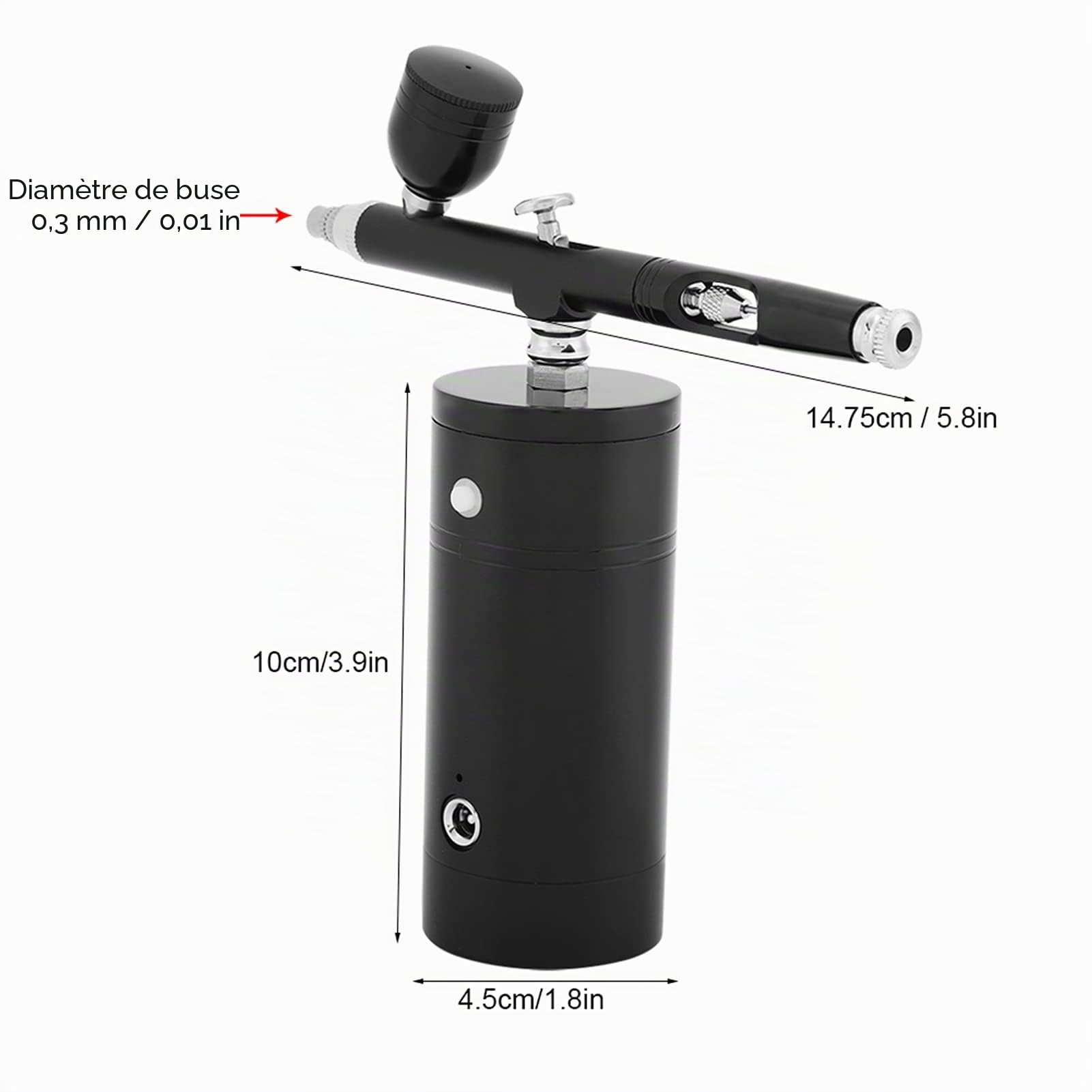 Mini Compresseur d'Air Pistolet Aérographe Sans Fil Portable 0.3mm 7CC Capacité pour Peinture d'Art et Modèles Sans Huile