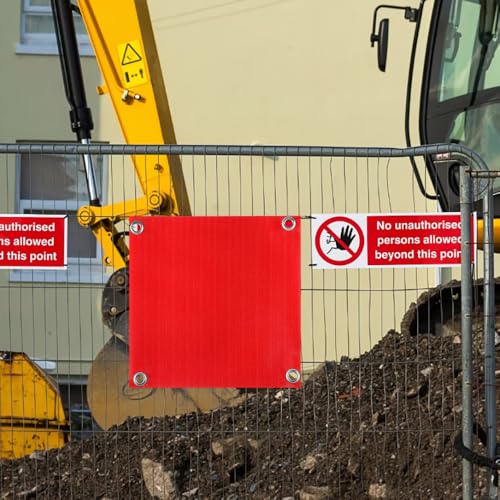 4 Stück Rote Fahne Überlänge 30x30cm Wetterfest Wasserdichte Warnfahne Ladungssicherung Warnflagge für überhängende Lasten Warntafel