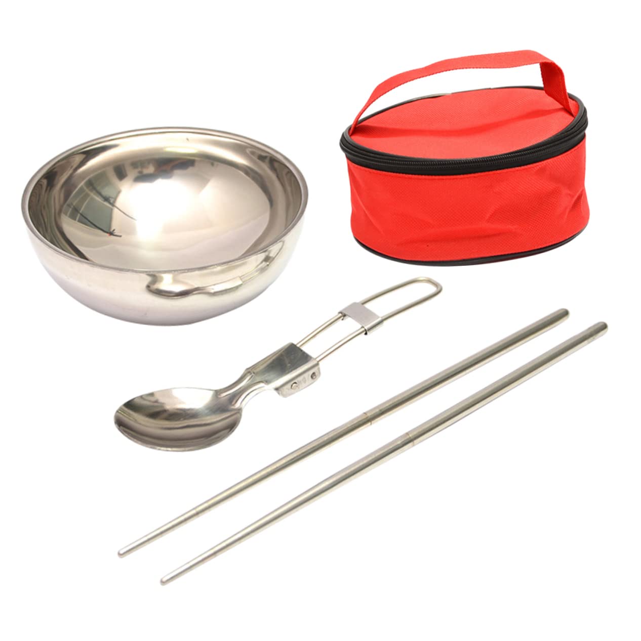 BESPORTBLE 1Set Camping Tableware Set Bowl Spoon Chopsticks Portable Folding Design for Outdoor Activities Durable Rustproof for Hiking Picnics Bbqs Family