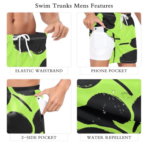Traje de baño de hombre para playa y piscina con flores verdes llamativas 6