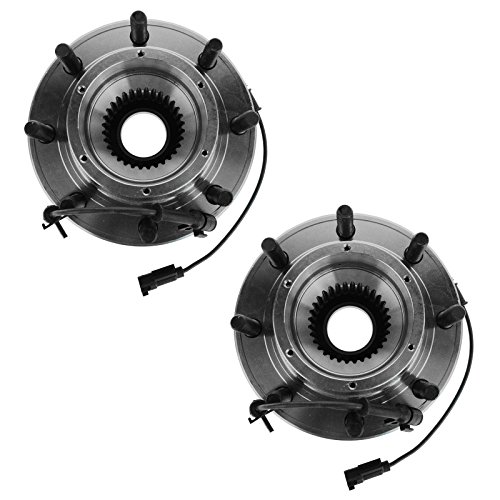 Image of TRQ Front Left and Right Wheel Bearing and Hub Assembly Set 2 Piece Compatible with 2011-2016 Ford F-350 Super Duty 4 Wheel Drive Dual Rear Wheels DRW
