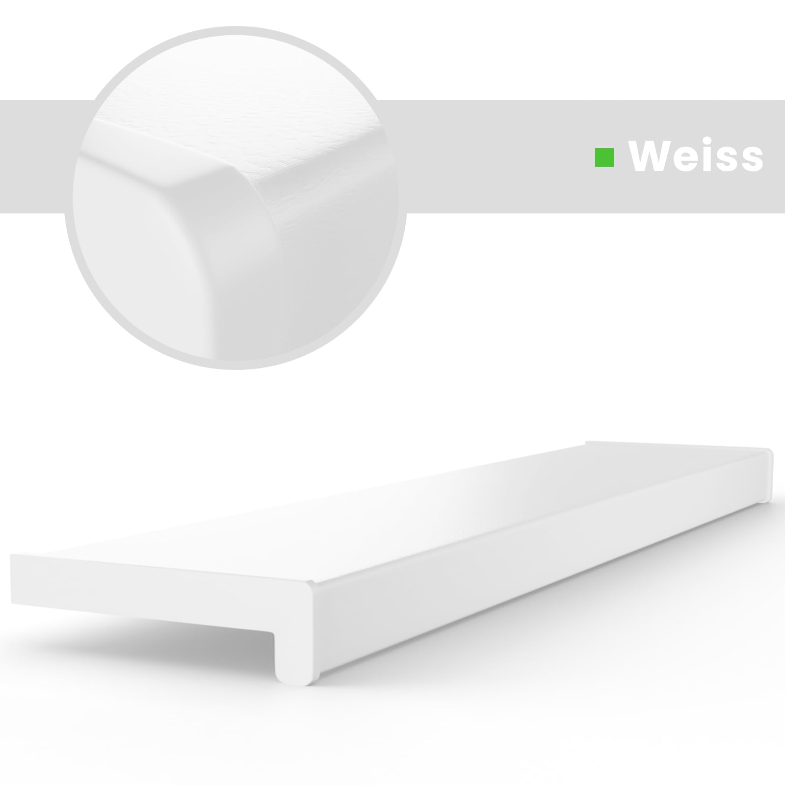 Davanzale Interno In PVC - 120x15 Cm Bianco, Pratico E Resistente Per Finestre - Foto 14