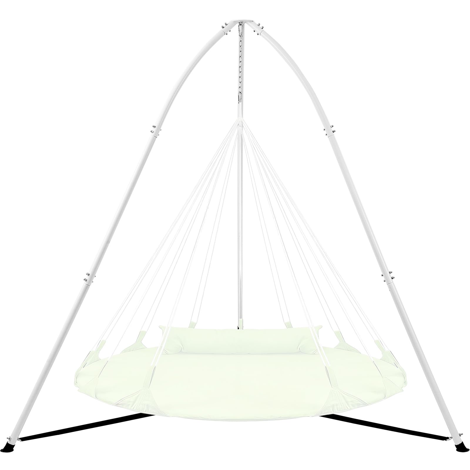 Tripod Hammock Chair Stand for Multi-Use, Heavy-Duty Hammock Chair Stand for Indoor &amp; Outdoor, with Height Adjustable Triangular Design, 330 lbs Capacity, Easy Assembly, Stand Only - White