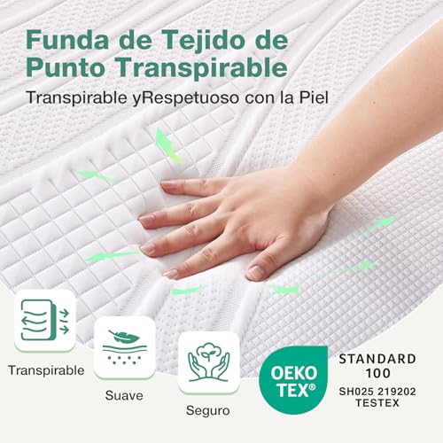 Variante de Novilla topper colchon viscoelástico 135x190 7.5 cm Blanco