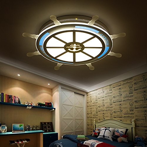 BRFVCS ceiling light The bedrooms Ceiling Light_ Pirates Rudder Minimalist led Children's Room Light Acrylic Kids Ceiling Light Bedroom Ceiling Light, White Light,460MM-24W [Energy Class A+++]
