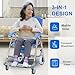Shower Bedside Commode Chair, Bathroom Wheelchairs Mobile Transport Chair Toilet with Detachable Bucket Rolling Toilet Chair for Seniors Disabled (Weight Capacity 330lbs) Blue
