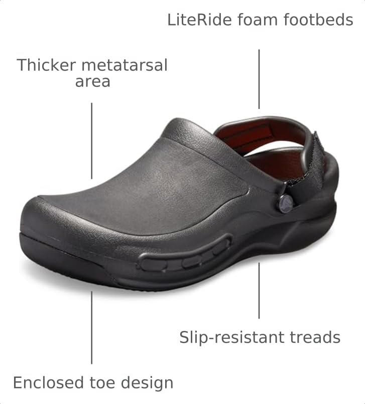 Image of Crocs Unisex-Adult Bistro Pro Literide Clogs | Enclosed Toe Work Shoes | Slip Resistant | All Day Comfort