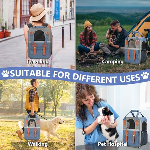 Cat Backpack, Cat Backpack Carrier, Pet Carrier for Small Dogs and Puppies up to 15 lbs, Versatile and Perfect for Travel, Walks, Outdoors and at Home! - Thumbnail 7
