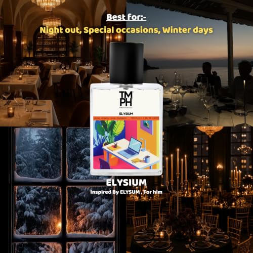Image of TMPerfumehouse Elysium EDP for Men | Fresh, Aromatic & Long Lasting Perfume Spray | Aromatic, Citrus & Woody Fragrance | Luxury Gift for Him| TMPH | 50ml