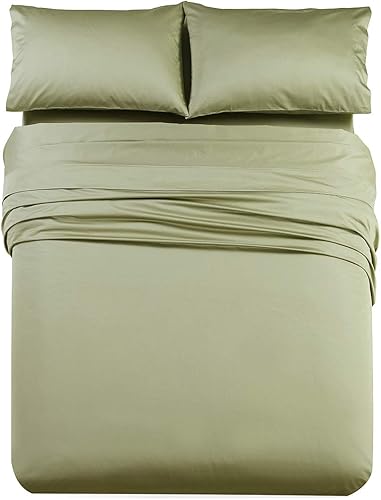 Royal Tradition Hecho en Estados Unidos - Juego de sábanas de satén de algodón suave (salvia) para caravana King