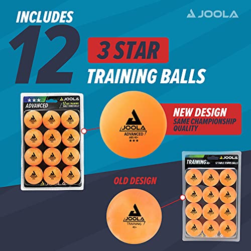 Image of JOOLA Training 3 Star Table Tennis Balls - 40+mm Regulation Bulk Ping Pong Balls for Competition and Recreational Play - Fun as a Cat Toy - Indoor and Outdoor Compatible