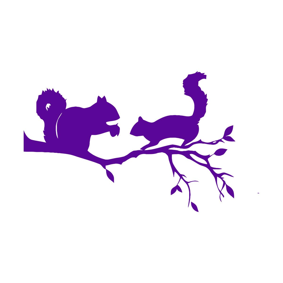 Tree Branch Vinyl Stickers Squirrels on Tree Wall Art Stickers Animals Kids Room Decor Nursery Murals Lovely Decoration Large - 56x84cm