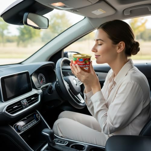 Image of Car Air Freshener Can 45gm.| Long-Lasting Solid Gel Fragrance for Car, Office & Home | Compact Cupholder Fit | Odor Eliminator & Refreshing Aroma for Fresh Drive Experience (Strawberry)