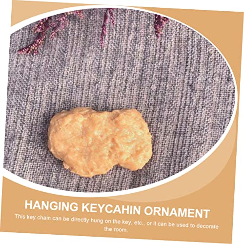 FRCOLOR Simulierter Hähnchen Nugget Schlüsselanhänger Kreativer Schlüsselring für Studenten Lustiges Fried Food Ornament Einzigartiger Anhänger für Schlüssel und Deko