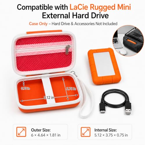 Image of ALKOO Case for LaCie Rugged Mini 1TB /2TB /4TB /5TB External Hard Drive