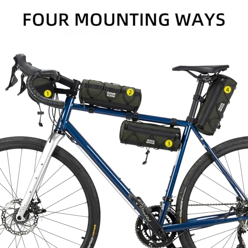 ROCKBROS Bike Handlebar Bag Small Bicycle Handle Bar Bag Handy Front Bike Bags Handlebar Storage Pouch Pack with Shoulder Strap Little Mountain Road Bike Barrel Bag by ROCKBROS - Image 8