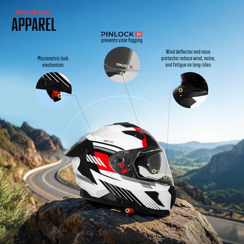 Image of Royal Enfield Velocity Full face Helmet| ISI & ECE 22.06 Certified | ABS Shell & EPS Liner | Pinlock Ready Anti-Scratch Visor | Sun Visor | Rear Spoiler | Polygiene Washable Liner | Multi Air Vents
