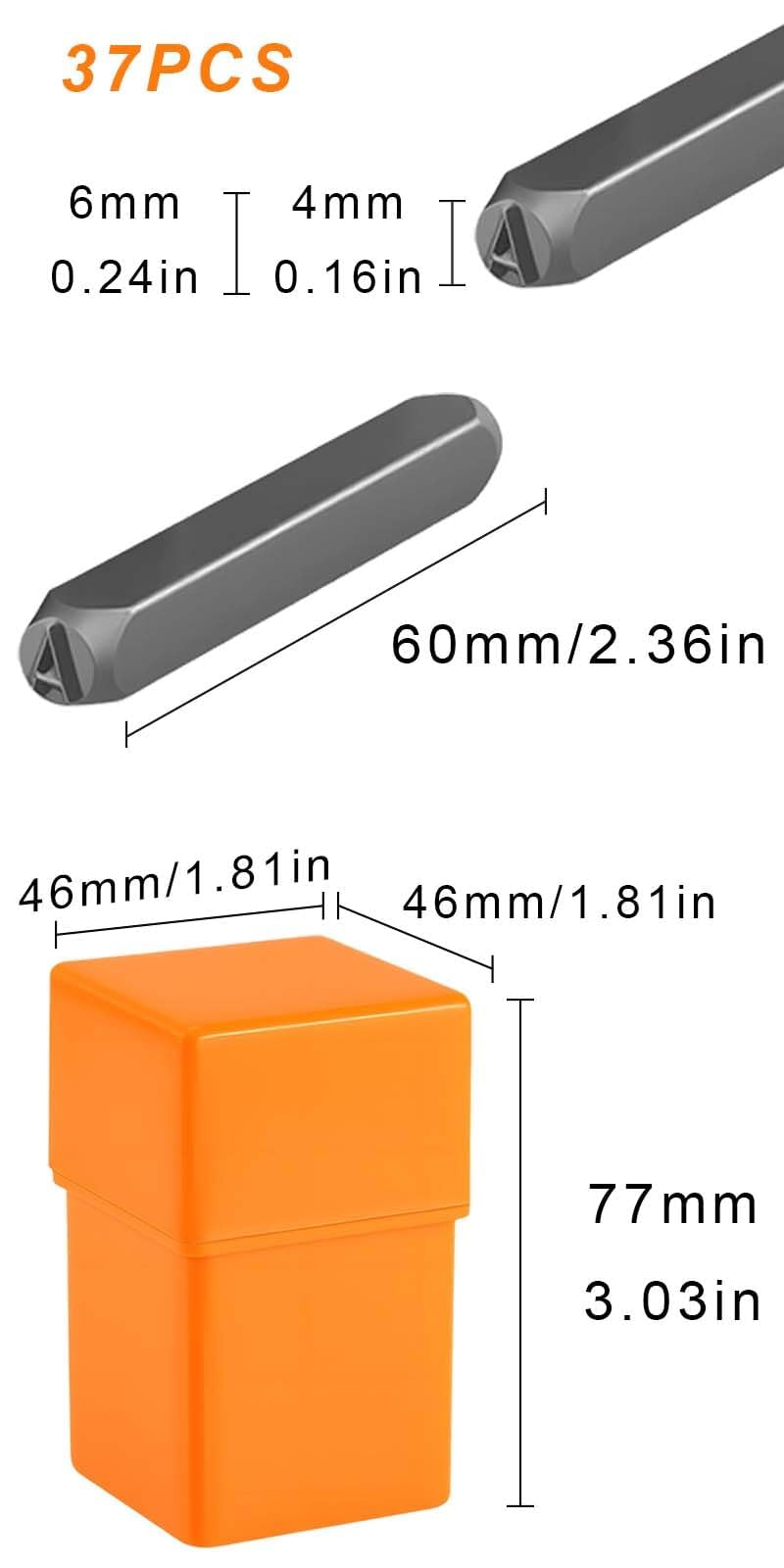 37 Pezzi Punzoni per Metallo, Punzoni Metallo Kit, Set di timbri per Lettere e Numeri, Set di punzoni per Numeri per Metallo, Punzoni Lettere, A-Z, 0-8, per incidere Metallo, Pelle, Legno