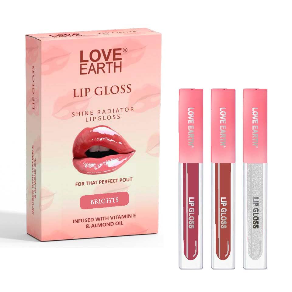 Love Earth Liquid Lip Gloss - Brights Mini Combo Pack For Soft & Dewy Lips Enriched with Vitamin E & Almond Oil |Lightweight Non Sticky Lip shiner For Moisturizing (2Ml X 3) 6ML-image-17