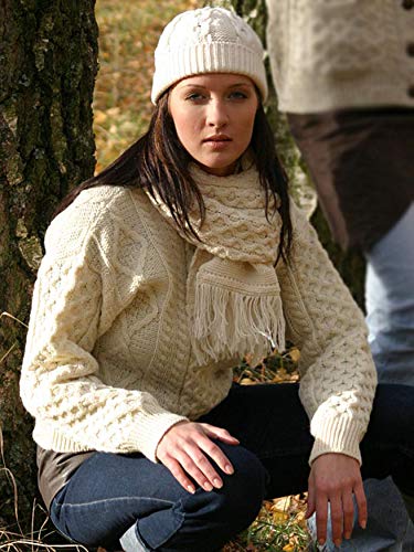 Aran Crafts Irish Soft Cable Knitted Crew Neck Unisex Sweater (100% Pure New Wool)3