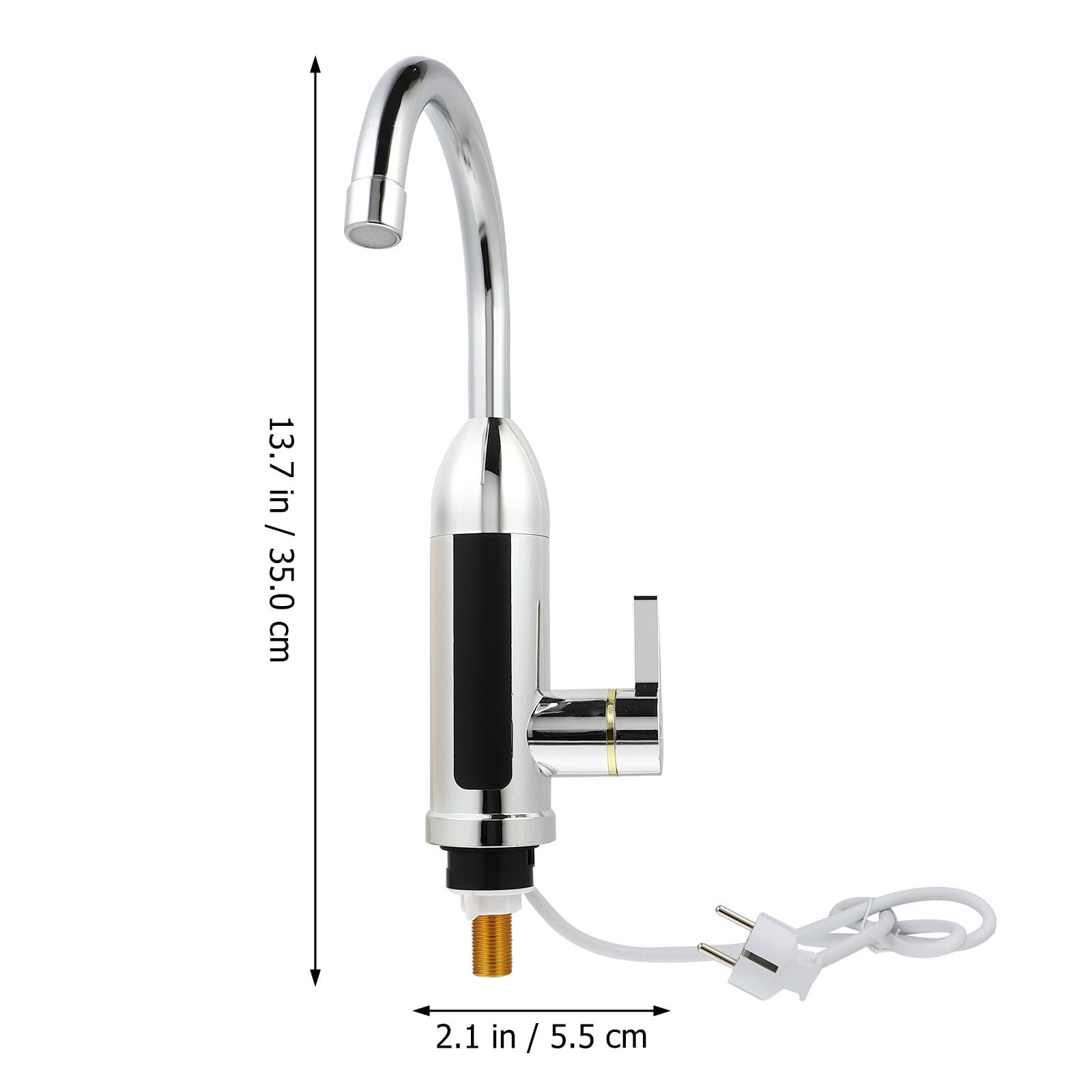 MAGICLULU Grifo Eléctrico de Agua Caliente Pantalla Digital, Calentador Instantáneo 3kw para Cocina y Hogar, Diseño Ergonómico en Acero Inoxidable y Plástico