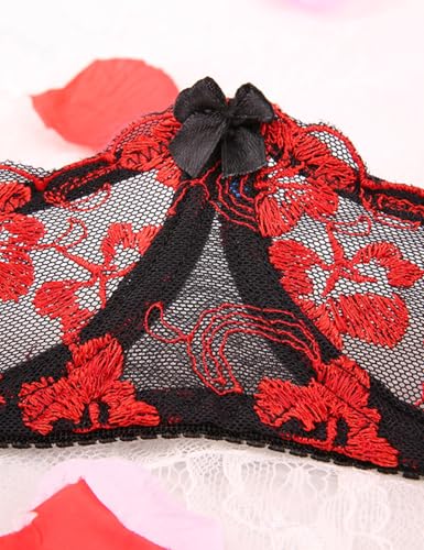 [qianqu] セクシーランジェリー オープンブラショーツ 青SEXY下着 シースルーショーツ パンティー 過激 エロ 可愛い lingerie - 画像3