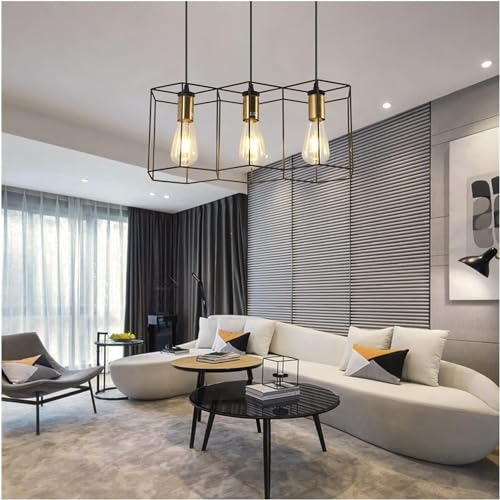 Lampe à cadre métallique géométrique pour éclairage suspendu au plafond E27