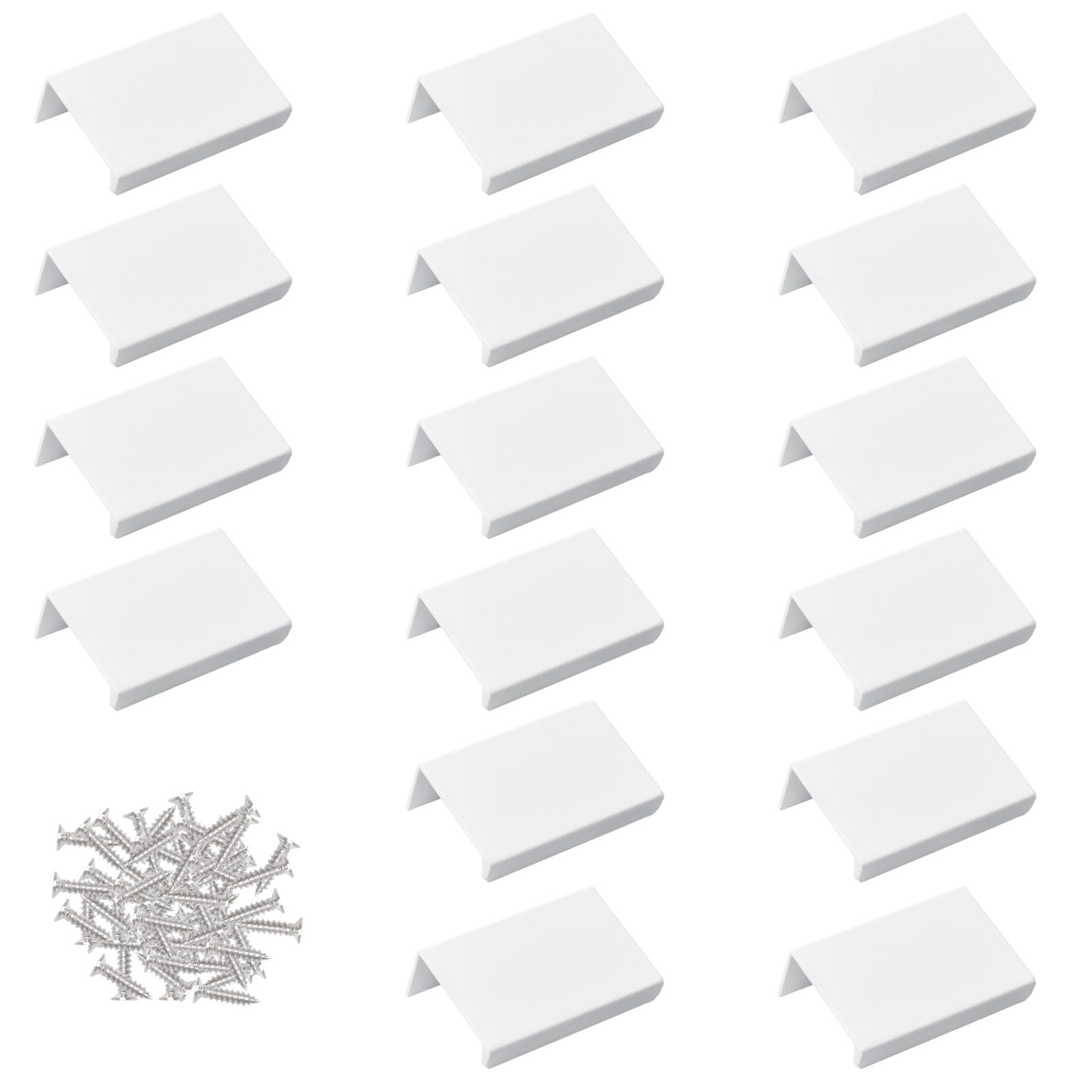 MOROBOR White Mini Finger Edge Pull, 16 PCS Concealed Handles Modern Style Drawer Handle, Right Angle Aluminum Alloy Invisible Wardrobe Knobs for Cabinet Hardware Drawer/50 mm โ image 1