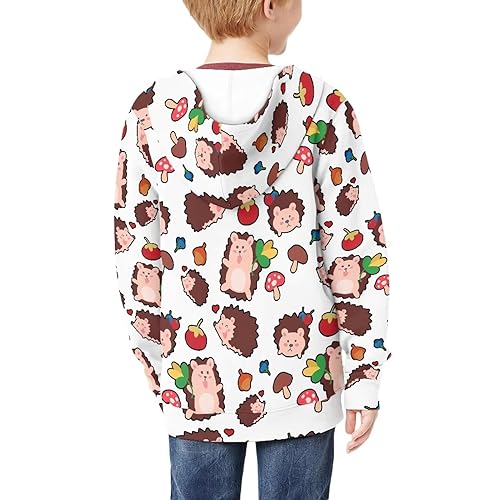Zip Up Hoddies with Pocket for Kids Boys Girls Light Weight Long Sleeve Warm Stretch Hooded Casual Coat Top4