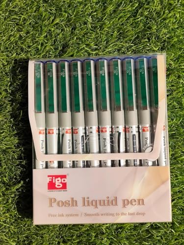 Image of Figo Posh Liquid Roller Pen, 0.7mm Tip, Red Ink, Pack of 7 (Red)