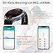 2026 Neu Smartwatch Herren mit EKG/ΒΙυτｚυcker/Harnsäure/BMI Rund 1,43"AMOLED Fitness Gesundheitsuhr mit 24h Herzfrequenz Blutdruck SPO2,Schlaf/Apnoe-Monitor Bluetooth-Anrufe SOS-Notruf für iOS Android