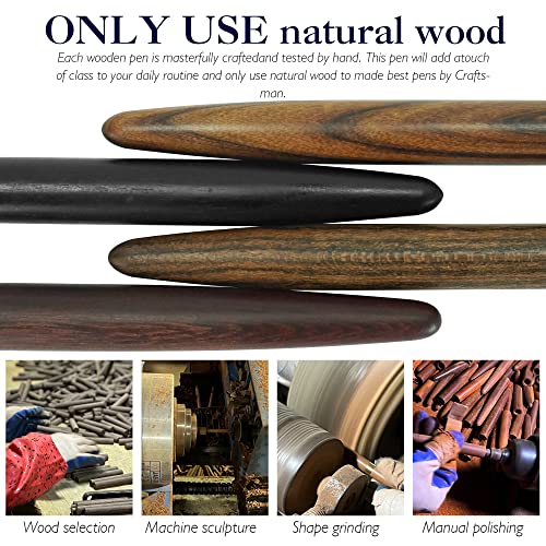 Stonego Handcrafted Wood Fountain Pens, Vintage Fountain Pen, Medium Nib, Includes 4 Ink Cartridges And Ink Refill Converter(Keruntum) #TOP4