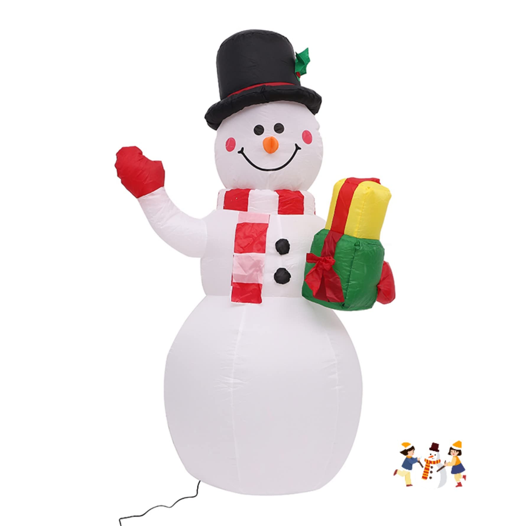 Figura gigante de Navidad IP44 resistente a las temperias, muñeco de nieve inflable con iluminación LED, decoración de invierno exterior interior (1,5 m -blanco)