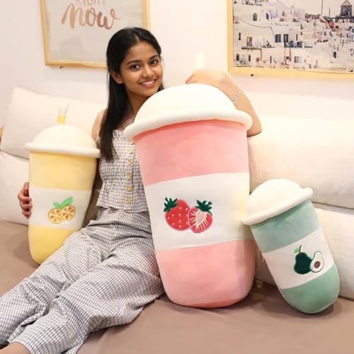 Image of Giant Orange Fruit Tea Plush Massive Boba Body Pillow
