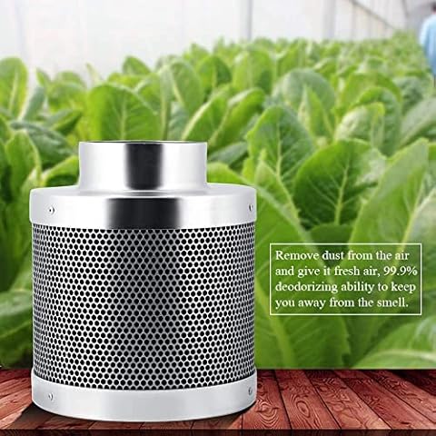 GOTOTOP Carbon Filters,4 inch Stainless steel Carbon Filters Hydroponics Grow Room Tent Fan Filter Activated Charcoal Odour Smell Removal Cover