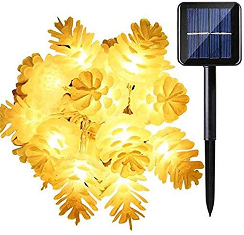 SILOLA Solar Light String,Solar Pine Cone Light,5 Meters 20 Led,200 Lm,Fairy Lights,Indoor And Outdoor Waterproof,2 Mode,Garden Home Wedding Festival Party, Ideal for DIY