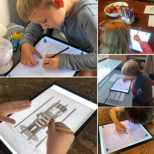 A4 Light Pad for Drawing-Tracing Light Box with 4 Magnets,Professional 8mm Thin Light Table,Stepless Dim Light Board for Diamond Painting,X-ray View - Thumbnail 4