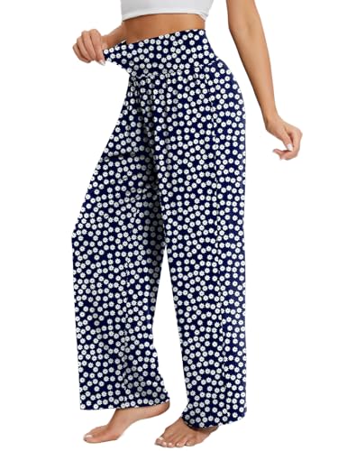 Image of Gracyoga Wide Leg Yoga Pants for Women Casual Loose Cozy Sweatpants High Waisted Lounge Pajama Flowy Pants With Pockets