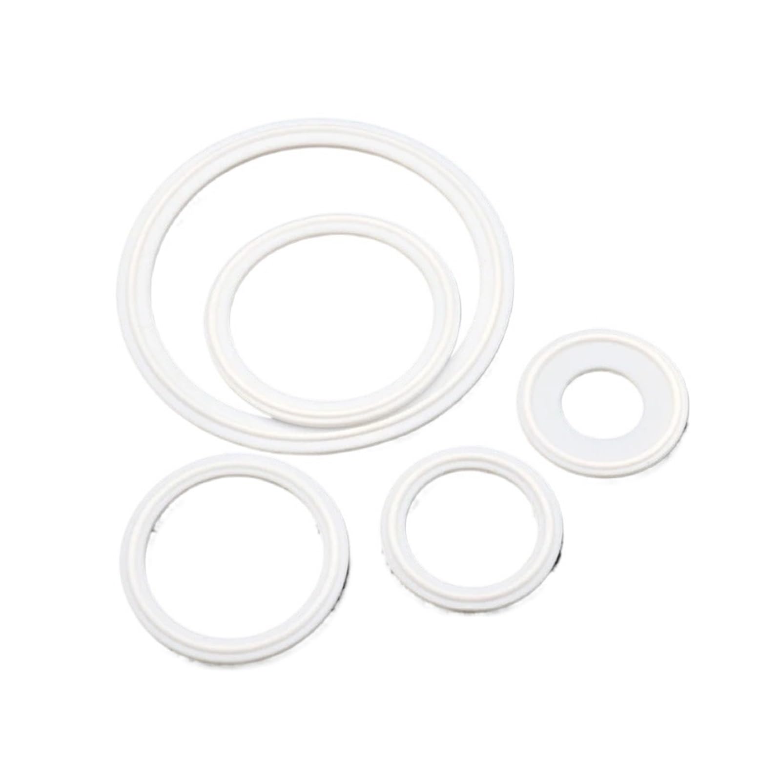 Liuch 51-64 Tri Clamp Ferrule Ptfe Gasket 5 10Pcs Pressure Sanitary Food Grade Seal Washer For Homebrew Pipe Fitting(,10Pcs)