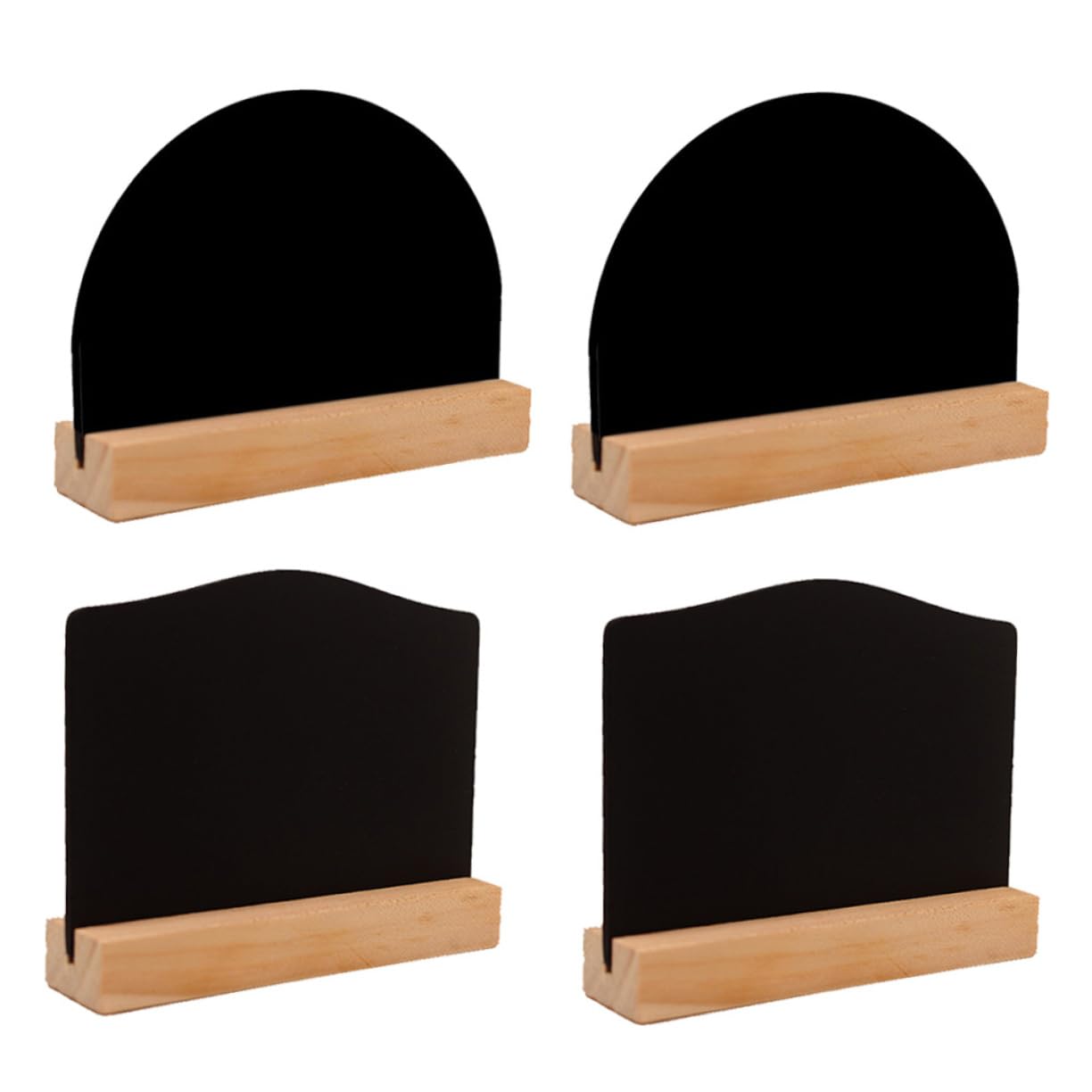 Uonlytech Two-Sided Blackboard Bases 4pcs Mini Writing Boards Semicircle Shape Lightweight Easy to Write/Wipe for Home