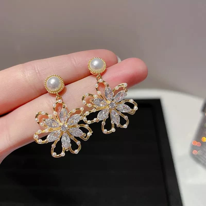 Bijoux brillants fleurs argent sterling finition joaillerie fine