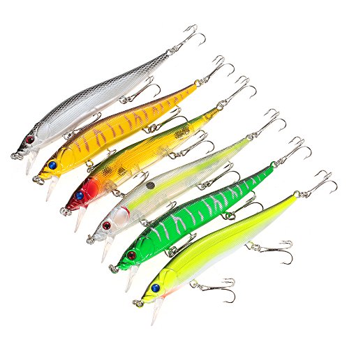 Lixada 6 PCS Afundando Minnow Iscas De Pesca 22g 185mm Isca Artificial Isca De Pesca Dura Definir Wo
