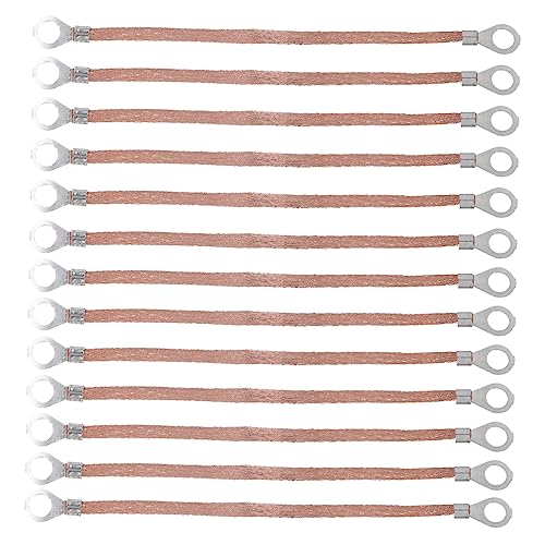 LIFKICH 100pcs Earth Bonding Braided Wire Straps for High Voltage Equipment Copper Wire Strapping for Industrial Electronic and Automotive Applications