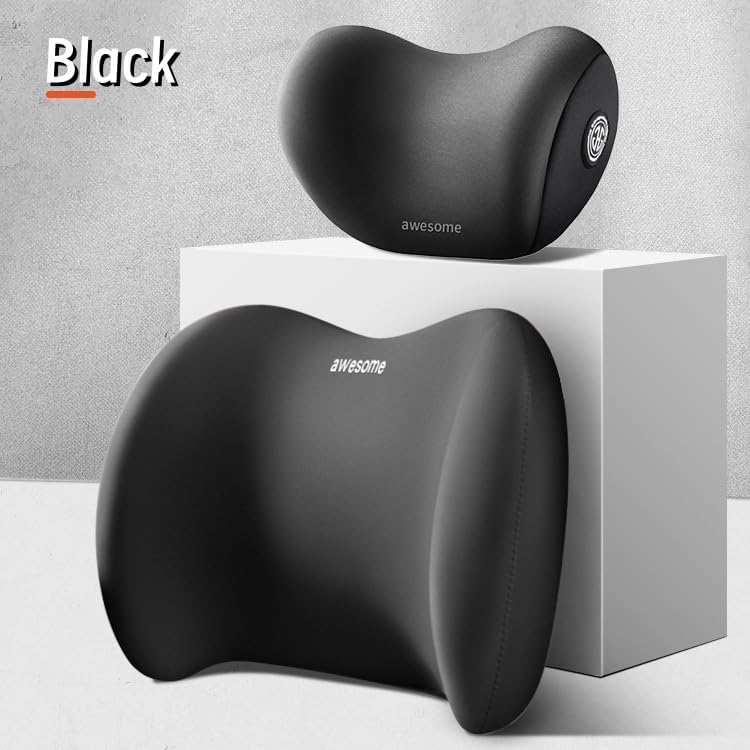 Car Headrest & Lumbar Support Cushion Kit, Ergonomic Car Seat Neck Pillow and Backseat Cushion for Driving Fatigue Relief, Driving Seat Memory Foam Neck Back Rest Pillows (Black) - Image 9