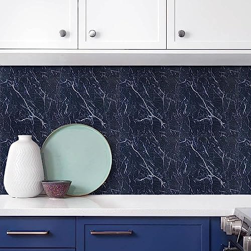 Image of Arkit Floor Tiles - 3D Vinyl Self-Adhesive PVC Waterproof Wall and Floor Tile Stickers for Kitchen and Bathroom - Wall Decor Wallpaper (Blue, 8)